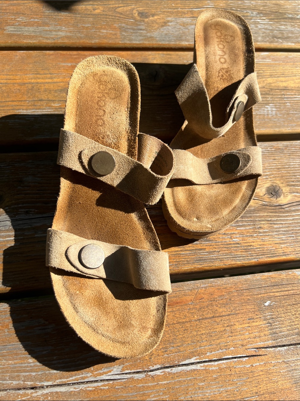 Yokono  Suede Wedge Sandals in Brown - Comfortable Everyday Footwear
